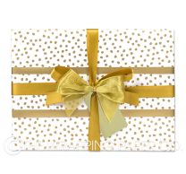 Pebbles gold white wrapping paper