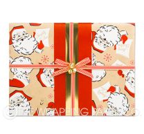 retro santa red christmas wrapping paper