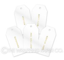 TAG FOIL WHITE GLOSS GOLD MESSAGE