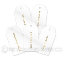 TAG FOIL WHITE GLOSS GOLD XMAS MESSAGE